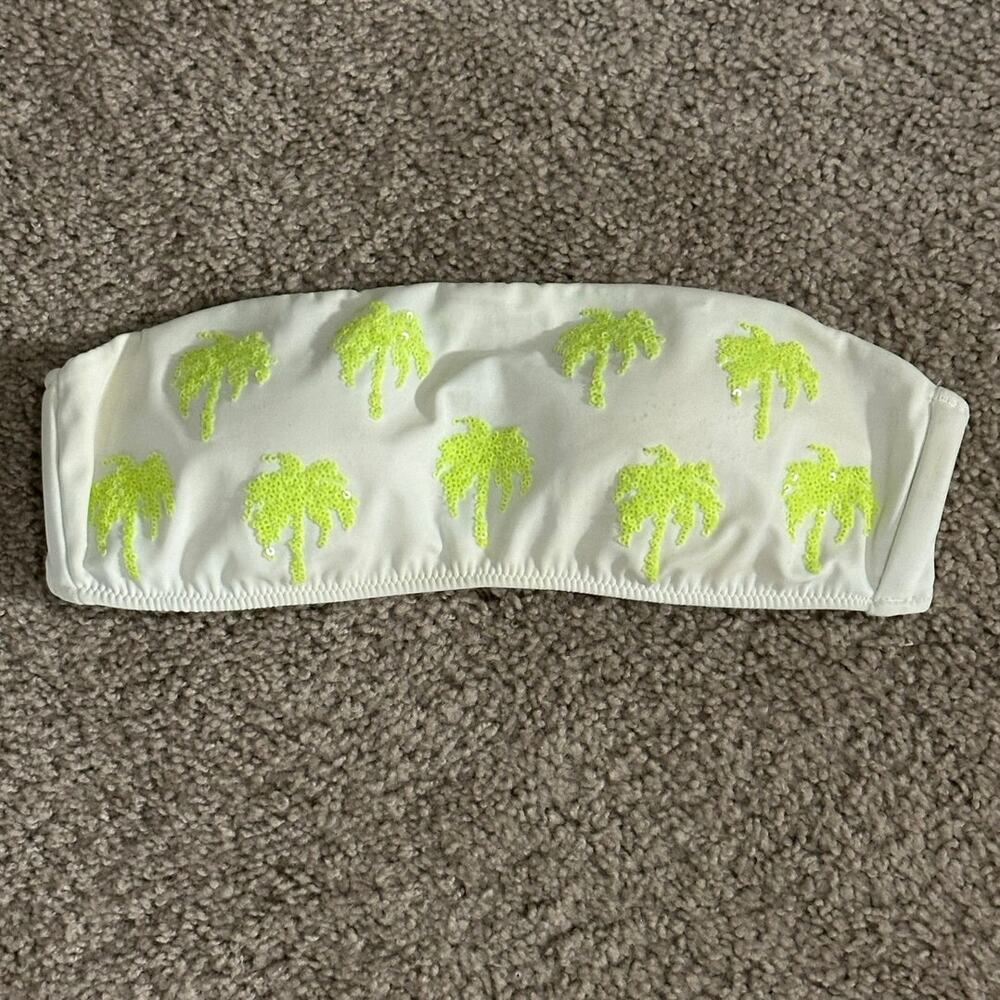 Victoria’s Secret Sequin Palm Tree Bandeau Bikini Top